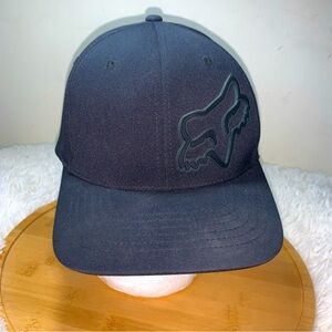 Fox Racing Fitted Hat Cap Size S/M All Black